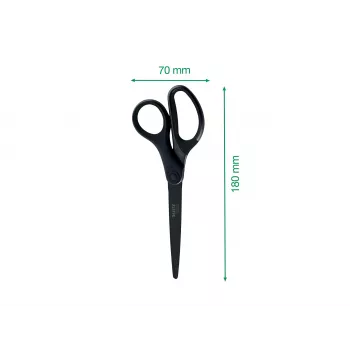 Leitz Titanium Quality Tesoura 180 mm, lâminas de aço inoxidável com revestimento de titânio, punhos ergonómicos Soft-Grip, preto/vermelho, para papel e tecido 5419-60-95