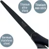 Leitz Titanium Quality Tesoura 180 mm, lâminas de aço inoxidável com revestimento de titânio, punhos ergonómicos Soft-Grip, preto/vermelho, para papel e tecido 5419-60-95