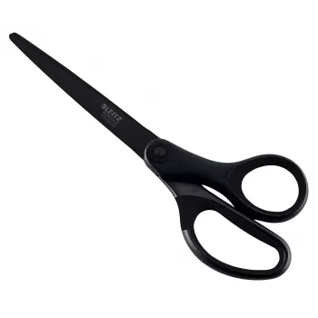 Leitz Titanium Quality Tesoura 180 mm, lâminas de aço inoxidável com revestimento de titânio, punhos ergonómicos Soft-Grip, preto/vermelho, para papel e tecido 5419-60-95