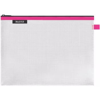 LEITZ WOW Traveller saco com fecho de correr grande, rosa, repelente à água, A4, 1 unid. 4026-00-23