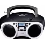 Lenco SCD-501 WH Leitor de CD portátil com Bluetooth, rádio FM, reprodução USB-MP3, branco/preto