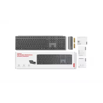 Teclado sem fios multidispositivo Lenovo 700 Modern Lituano Luna Grey