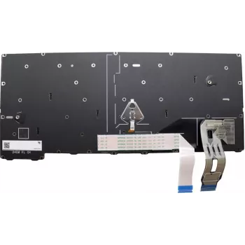 Teclado para portátil Lenovo ThinkPad T14 Gen 2 / T15 Gen 2 / P14s Gen 2 / P15s Gen 2 / L14 Gen 2 / L15 Gen 2 / E14 Gen 2 / E15 Gen 2 / X13 Gen 2 / X13 Yoga Gen 2, layout chinês, retroiluminado, moldura prateada, teclas pretas, TrackPoint, FRU 5N21M38485