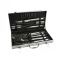 Leopold Vienna conjunto de churrasco de 18 peças 8x24x27 cm aço inoxidável caixa de alumínio prateado