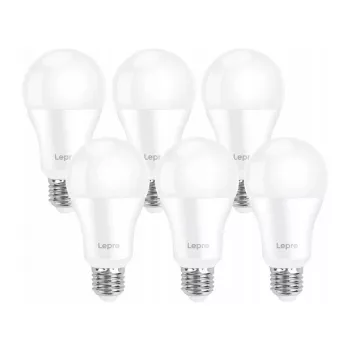 LEPRO 100080-DW-EU-6 Lâmpada LED E27 A60 13W (equivalente a 100W) 1521lm 6500K branco luz do dia, pack de 6