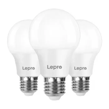 LEPRO 100089-WW-EU-3 Lâmpada LED, E27, A60, 8,5 W (60 W), 806 lm, 2700 K branco quente, 180°, pack de 3