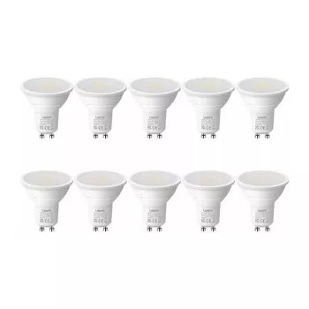 Lâmpada LED LEPRO 200081-DW-EU-10 GU10, 4,5 W, 345 lm, 6500K branco luz do dia, ângulo de abertura 100°, pack de 10