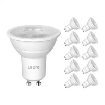 Lâmpada LED dimável LEPRO 200084-WW-EU-10 GU10, 4,5 W, 345 lm, 2700 K, 38°, pack de 10