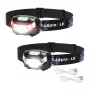 LEPRO 3200008-2 Lanterna de cabeça LED, pack de 2, 300 lúmenes, recarregável, IPX4, preta