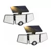 Candeeiro solar de rua LEPRO 640003-DW-a-2 com sensor de movimento e crepuscular, pack de 2, 1500 lúmenes, 6500K branco frio, IP65 à prova de água, montagem na parede, LED