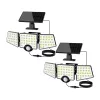 LEPRO 640005-DW-2 Lâmpada solar com detetor de movimento, pack de 2, 600 lúmenes, 6500K branco frio, IP65 impermeável, 3 modos, montagem na parede