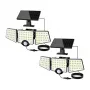LEPRO 640005-DW-2 Lâmpada solar com detetor de movimento, pack de 2, 600 lúmenes, 6500K branco frio, IP65 impermeável, 3 modos, montagem na parede