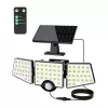 Candeeiro solar LEPRO 640005-DW, 3000 lm, 6500K, 3 cabeças ajustáveis, iluminação 270°, IP65, sensor de movimento, 2400 mAh
