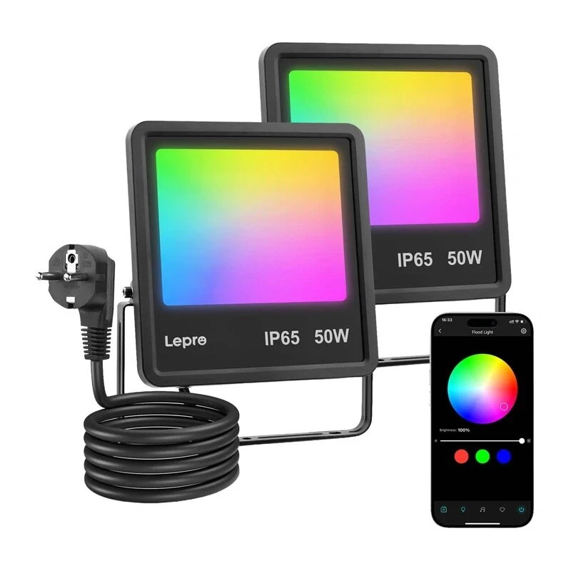 Lepro F1 50W Holofote LED IP65 5000Lm 5000K Luz do Dia Montagem na Parede