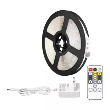 LEPRO PR410049-DWW-EU Fita LED RGB, 5m, 150 LEDs, comando IR de 24 teclas, regulável, autoadesiva, 12V, interior