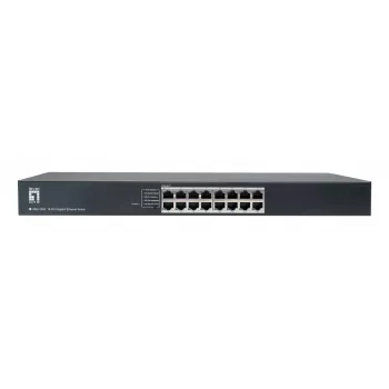 LevelOne GEU-1632 Switch Gigabit Não Gerido de 16 Portas, Montagem em Rack 19 Polegadas, Caixa Metálica