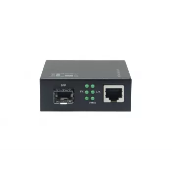 LevelONE GVM-2000 Conversor de media Smart Gigabit RJ45 para SFP, compatível com montagem em rack 19 polegadas, 10/100/1000 Mbps