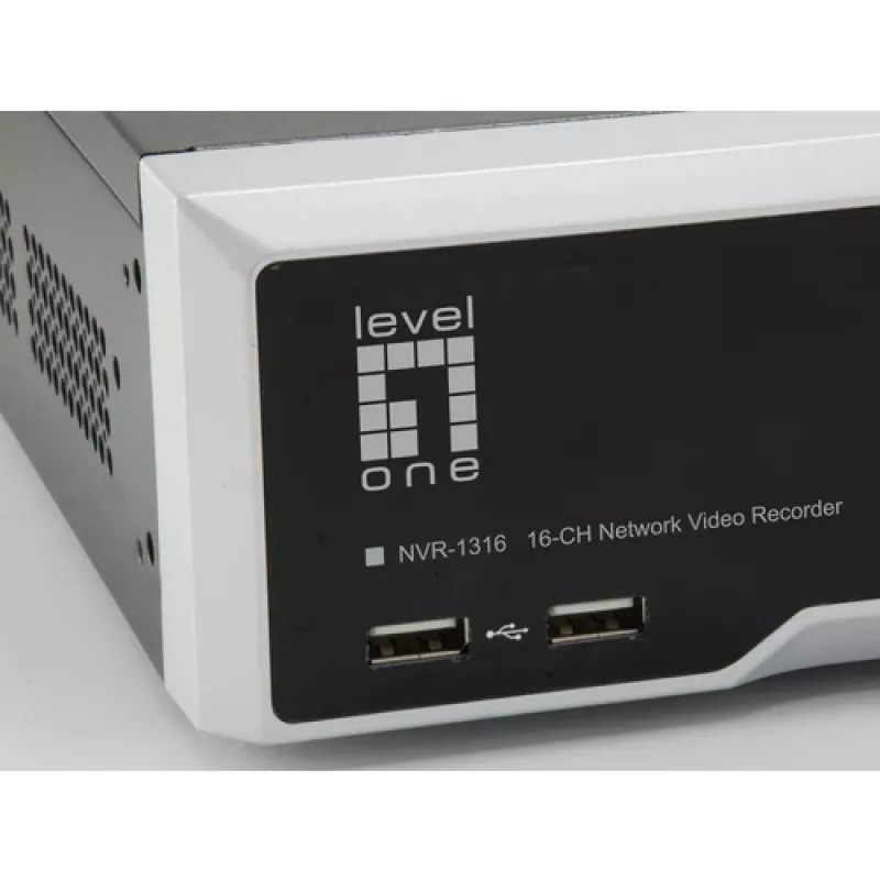 Gravador de vídeo em rede LevelOne NVR-1612 16 canais 12MP 4 baías