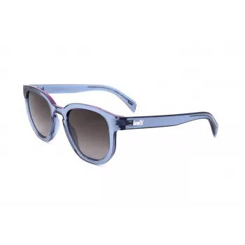 LEVI'S LV-1022-S-PJP óculos de sol unissexo retangulares - armação de acetato Havana, lentes verdes polarizadas, 51 mm