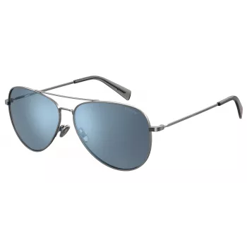 Óculos de sol LEVIS unissexo LV1006SD3XG02 quadrados armação preta lente cinzenta polarizada 60/17/145 mm