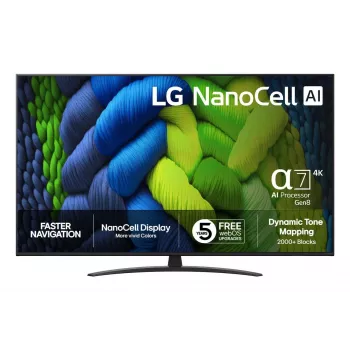 LG 65NANO82A6B TV Smart 4K NanoCell 65 inch com webOS, HDR10 Pro, processador α5 Gen5 AI 4K