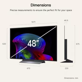 LG Electronics OLED48C6ELB.AEUD Televisor OLED 4K de 48 polegadas, Preto, UltraHD/4K, Triple-Tuner, Painel 120Hz