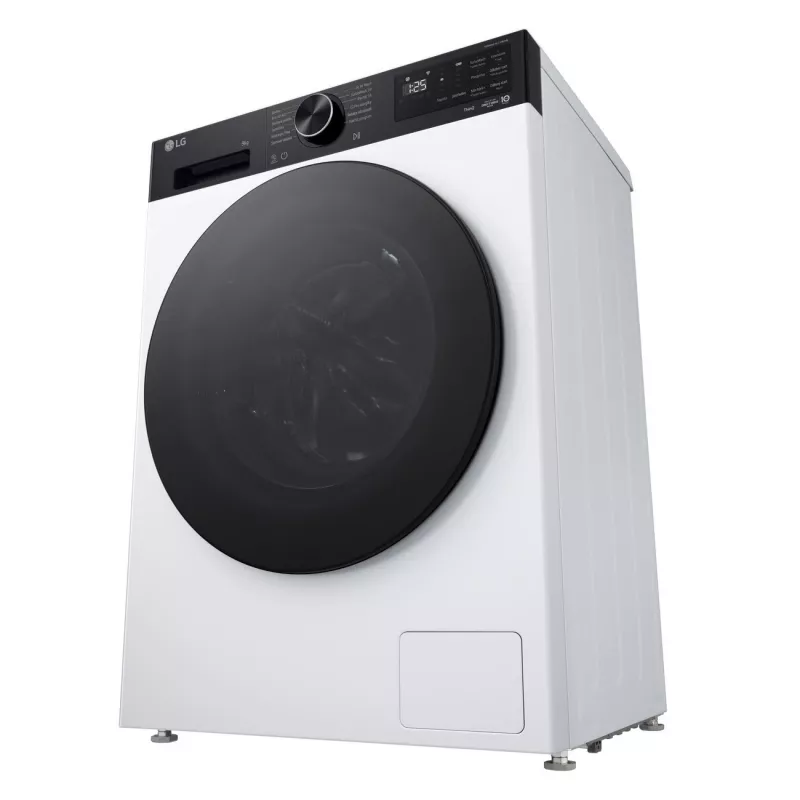 Máquina de lavar roupa de carregamento frontal LG F2X50S8TKB 8 kg 1200 rpm com AI DD, vapor e Wi-Fi - branco