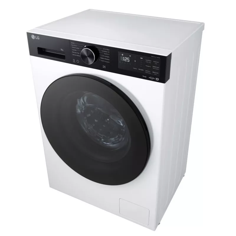 Máquina de lavar roupa de carregamento frontal LG F2X50S8TKB 8 kg 1200 rpm com AI DD, vapor e Wi-Fi - branco