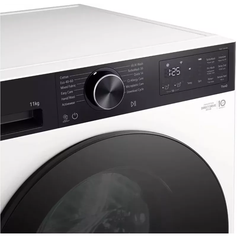 Máquina de lavar de carregamento frontal LG F4X5511TKB 11 kg com AI DD™ e Steam™ - Black Steel