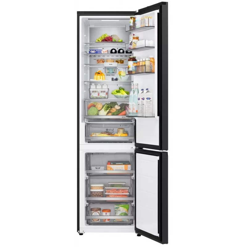 Combinado de frigorífico e congelador Bosch GBBS726BEV, Total No Frost, 384 L, preto mate, classe energética C, Inverter Linear Compressor, Wi-Fi
