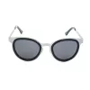 Óculos de sol unissexo LGR FELI-SILVER01 - Armação de acetato prateada, lentes de policarbonato cinzentas, proteção UV400, 47/24/145 mm