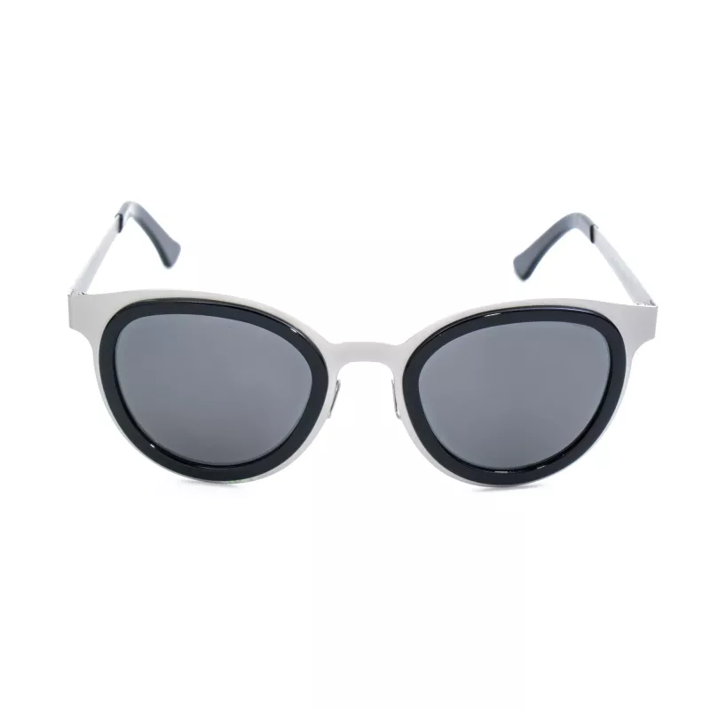 Óculos de sol unissexo LGR FELI-SILVER01 - Armação de acetato prateada, lentes de policarbonato cinzentas, proteção UV400, 47/24/145 mm