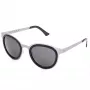 Óculos de sol unissexo LGR FELI-SILVER01 - Armação de acetato prateada, lentes de policarbonato cinzentas, proteção UV400, 47/24/145 mm