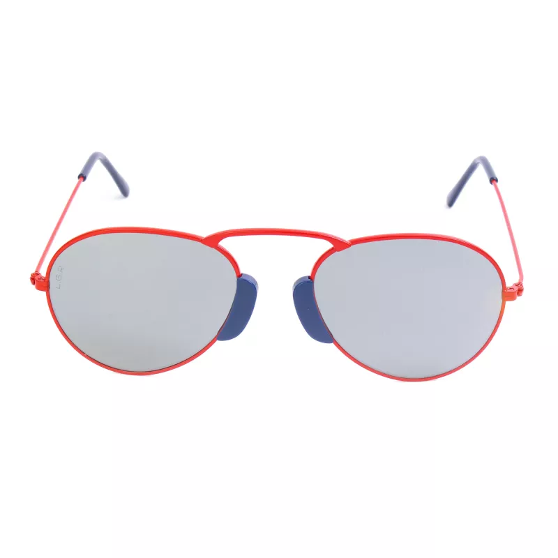 Óculos de sol unissexo LGR Agadir lentes vermelhas armação preta 54/20/145 mm