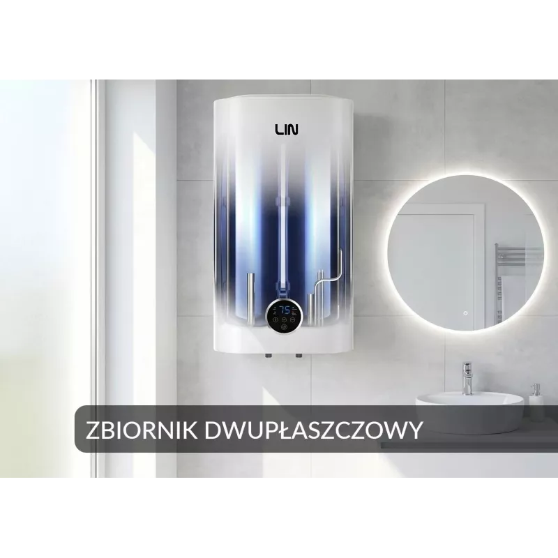LIN LIFVD1SMWH 80L termoacumulador elétrico inteligente, branco, Wi-Fi