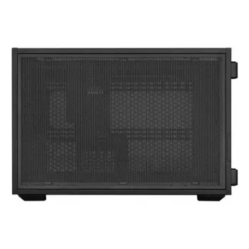 Caixa de PC Mini-Tower Lian Li DAN Cases B4 Wood Edition, Micro-ATX, painel frontal em nogueira, Preto