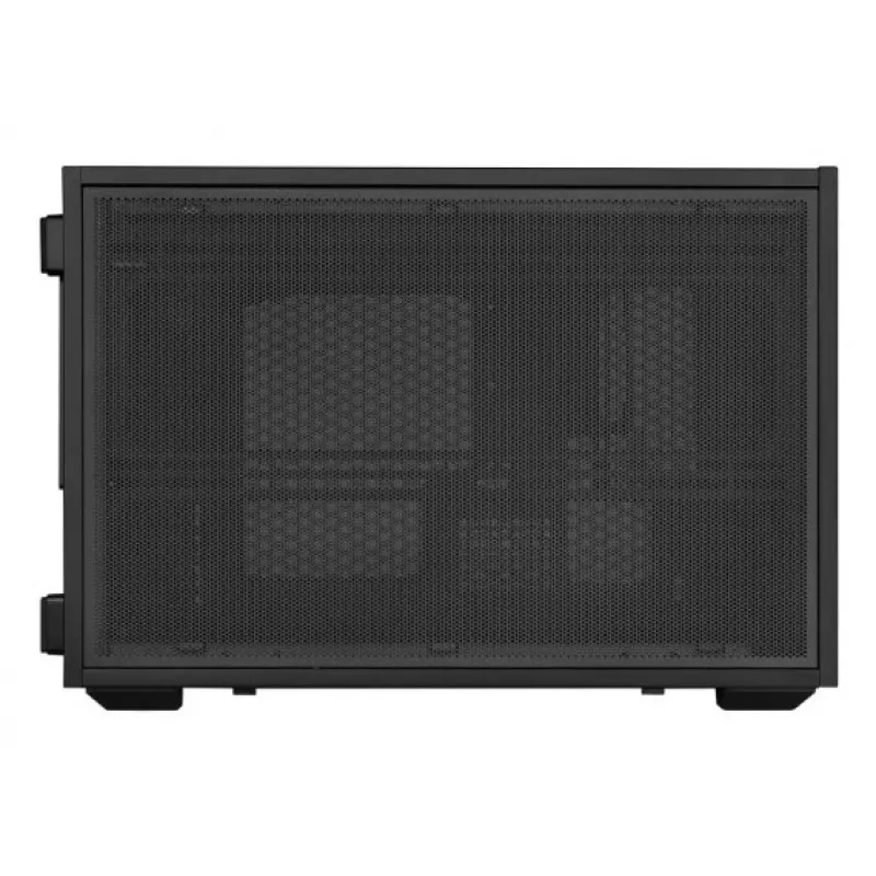 Caixa de PC Mini-Tower Lian Li DAN Cases B4 Wood Edition, Micro-ATX, painel frontal em nogueira, Preto