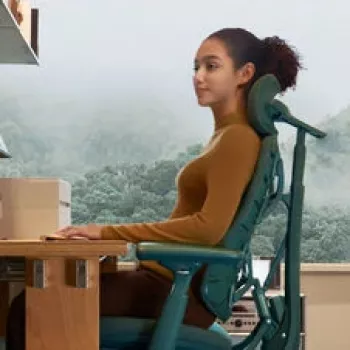 LiberNovo Omni Cadeira de escritório ergonómica com apoio lombar ativo e massagem - verde