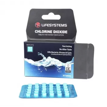Comprimidos de purificação de água com dióxido de cloro Lifesystems, pack de 30