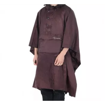 Lifeventure poncho impermeável em Blackcurrant – nylon ripstop com capuz
