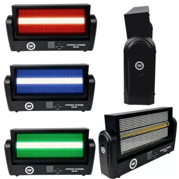 LIGHT4ME Aurora Strobe Head Moving LED estroboscópio 144x3W branco 6500K DMX