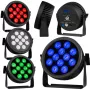 Projetor PAR LIGHT4ME CREE ALU QUAD PAR 12 - 12x10W LED RGBW, DMX512, preto