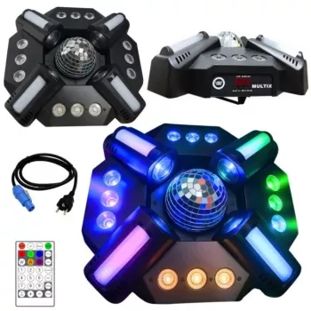 Luz de efeitos múltiplos LED LIGHT4ME MULTIX 3 em 1 (Derby, Strobe, Laser)
