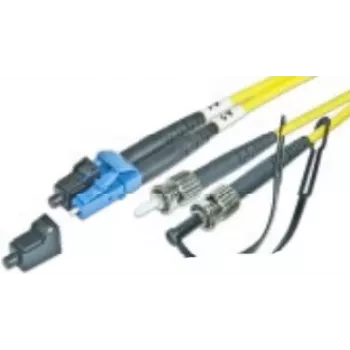 Lightwin Cabo de patch de fibra ótica LC-ST duplex multimodo OM3 3m, 50/125µm, bainha PVC, preto LDP-50 LC-ST 3.0 OM3