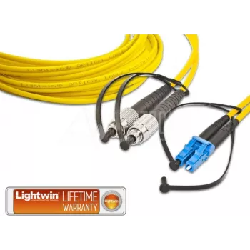 Lightwin LDP-09 FC-LC 3.0 OS2 cabo patch de fibra ótica duplex monomodo, 3m, amarelo LSZH, FC para LC UPC