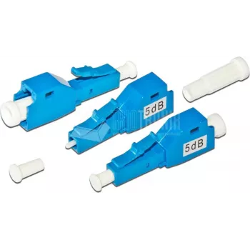 Lightwin LWL DÄMPFUNG-09 LC/SPC 5 Atenuador de fibra ótica, ficha LC/SPC para conector fêmea LC/SPC, 9 dB, monomodo, azul