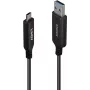 LINDY cabo híbrido de fibra ótica de 10m USB 3.2 Gen 1 Type A para C - preto