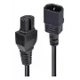 Cabo de alimentação LINDY 1m C14 para C15 Hot Condition - ficha IEC C14 para conector fêmea C15, H05VV-F, 10A, 250V, preto
