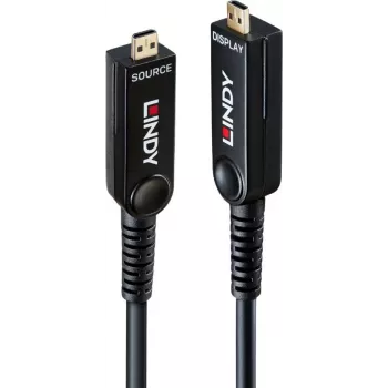 Lindy 20m cabo Micro-HDMI híbrido de fibra ótica 8K60 LSZH com conectores HDMI removíveis 38542