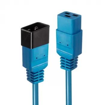 Lindy Cabo de extensão de alimentação IEC C20 para C19 de 3 m, 16 A, azul